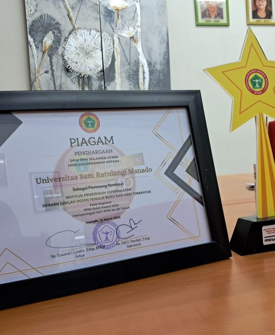 Prodi Ilmu Keperawatan FK UNSRAT Menyabet 1 penghargaan prestisius dalam Ajang PPNI SULUT Awards 2024