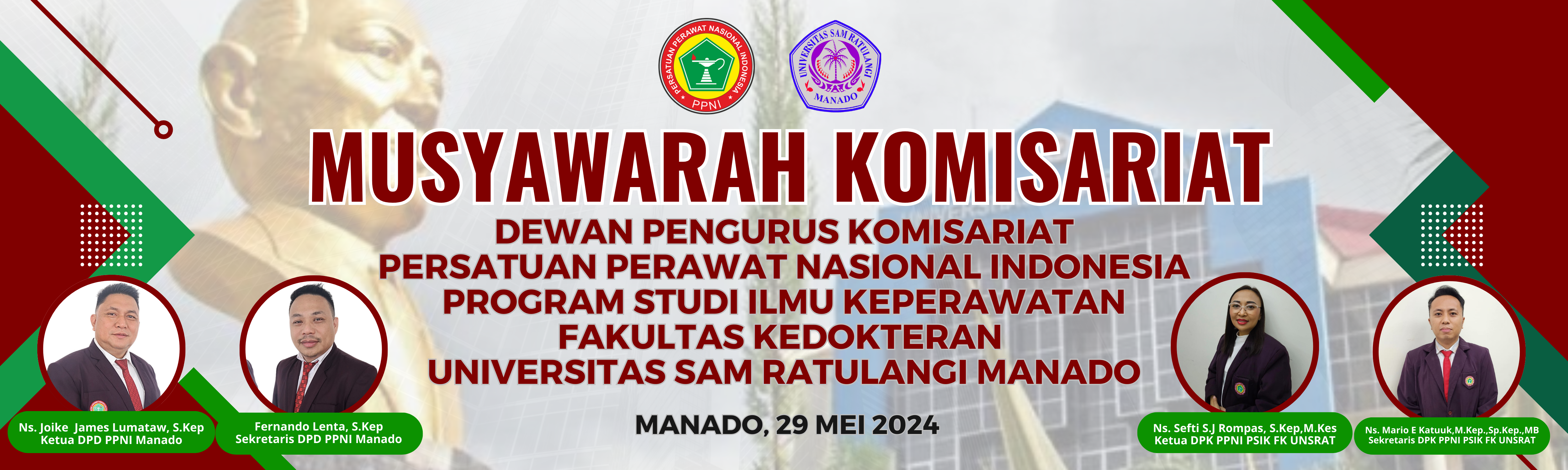 Ns. Sefti terpilih kembali sebagai Ketua DPK PPNI PSIK FK UNSRAT Periode 2024-2029